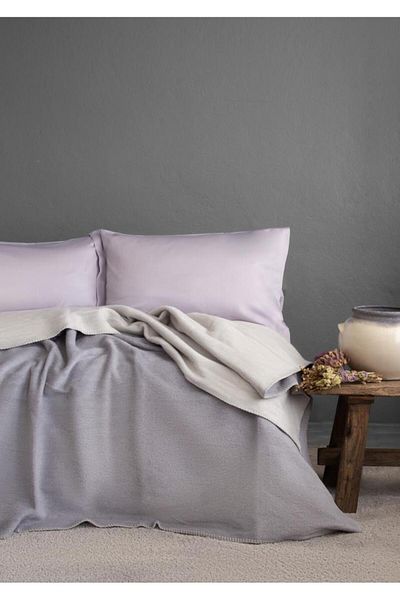İssimo Home Κουβέρτα διπλής καπνού/γκρι Simply 200x220cm
