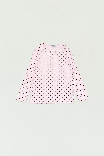 Fulla Moda Момичешка блуза на точки с кръгла яка