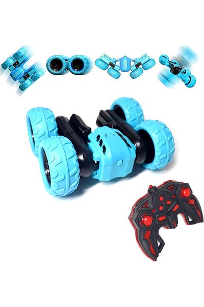 FUNFY EL2004 Racing Stunt RC Toy Car |Blue|Double Side Drive, Rechargeable Battery for Kids, Adults