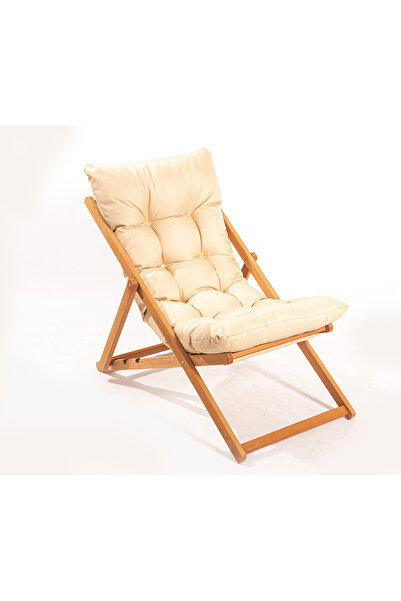 Meya Dekor Nora Ahşap Kamp Sandalyesi Minderli Konforlu Kamp Sandalyesi