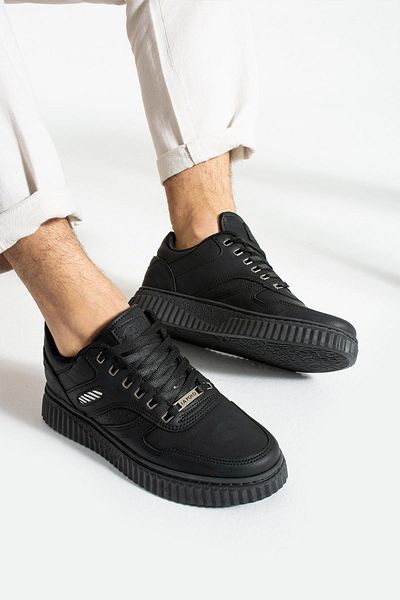 L.A Polo 09 Black Color Black Sole Lace up Casual Men's Sports Shoes