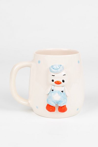 Loomart Handmade Ceramic Mug with 3D Embossed Duck Figure 400 ml
