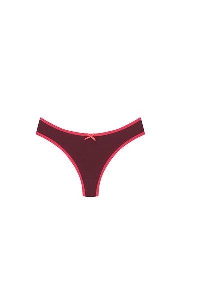 Akbeniz Claret Red Cotton Σετ 3 στρινγκ κιλότ - 40251