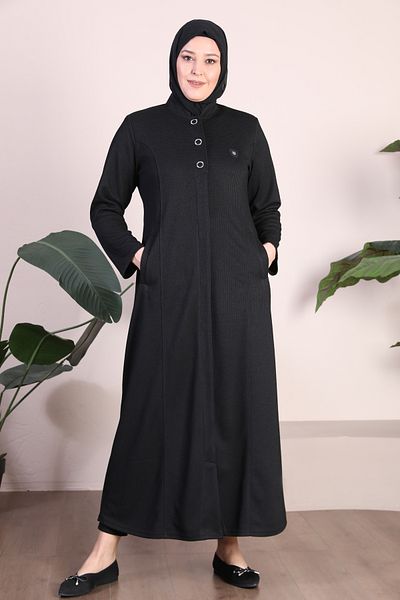 Ferace Γυναικείο παλτό Hijab Plus Size 3 με κουμπιά
