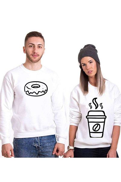 Tshirthane Sweet Coffee Lover Combinations Sweatshirt Couple Combination