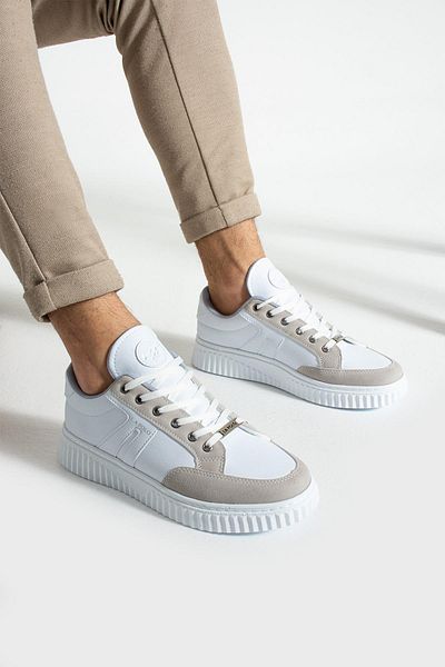 L.A Polo 509 White Ice Color White Sole Lace Up Casual Men's Sports Shoes
