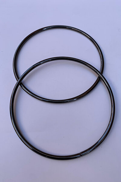 FOLD Metal Çift Halka Çanta Sapı - Siyah 13cm Çanta Aksesuarı
