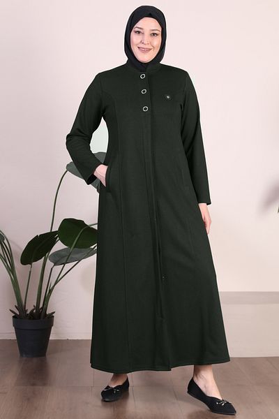 Ferace Γυναικείο παλτό Hijab Plus Size 3 με κουμπιά
