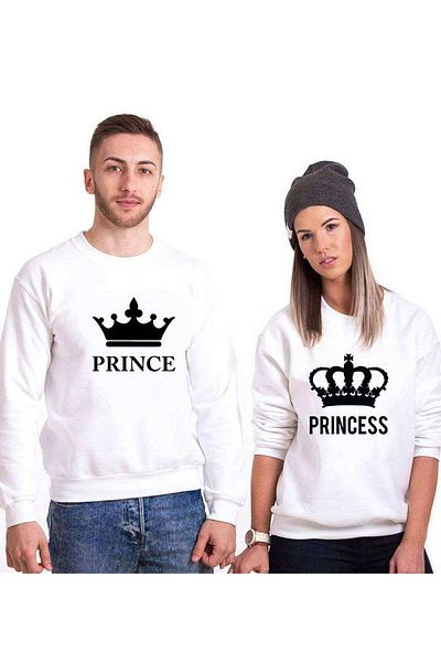 Tshirthane Prince Princess Lover Combinations Sweatshirt Couple Combination