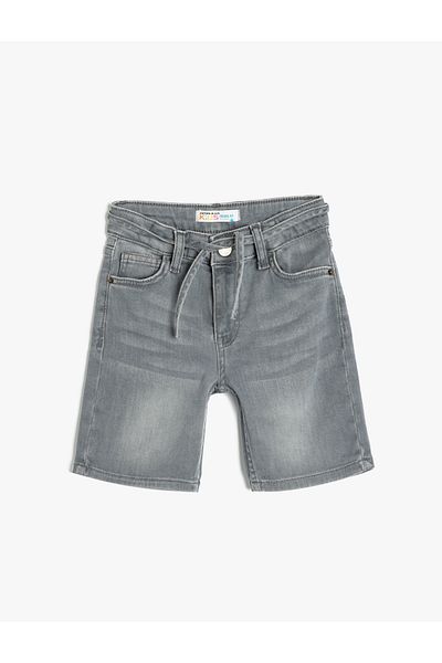 Koton Bermuda-Jeansshorts aus Baumwolle – verstellbarer Gummibund