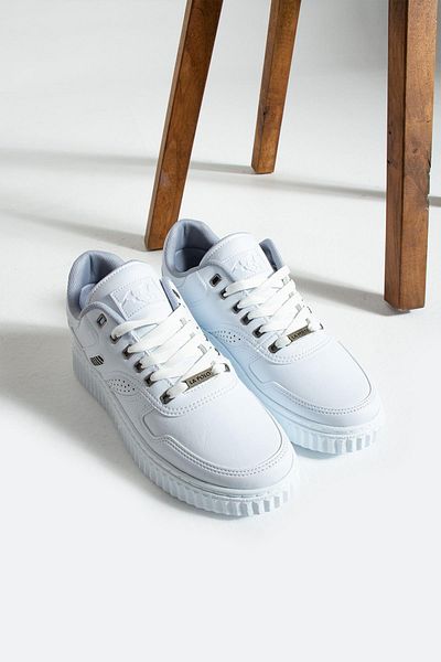 L.A Polo 09 White Color White Sole Lace up Casual Men's Sports Shoes