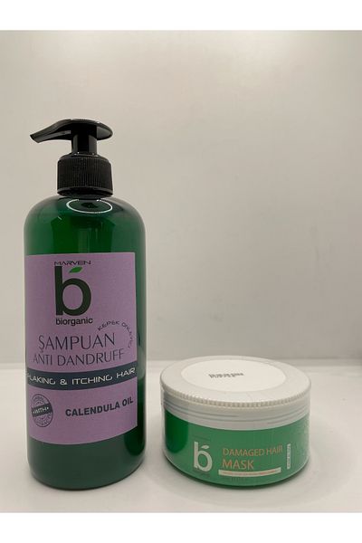 Biorganic Bi̇organi̇c Anti Dandruff - Shampoo Effective Against Crown 500 ml and Mask 235 ml Double Set ...Cyt 2145121