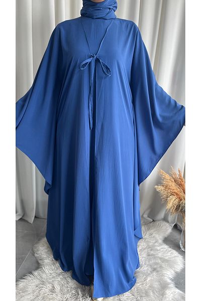 afife Medina Silk 3 Piece Abaya Suit Umrah Outfit