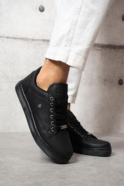 L.A Polo 08 Black Color Black Sole Lace up Casual Men's Sports Shoes