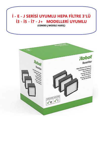 iRobot Roomba I3 - E5 - I7 - J7 Original Hepa Filter 3 Pieces