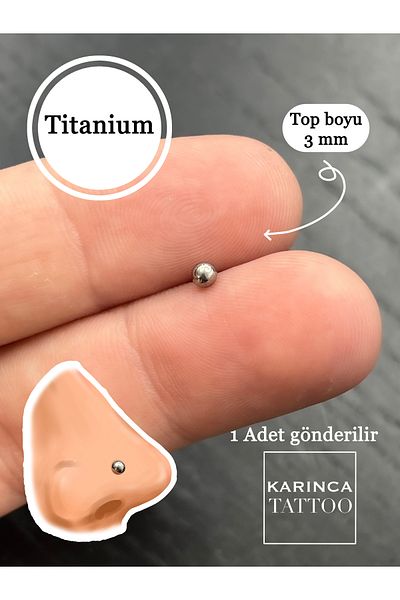 Karınca Piercing Titanium Piercing - Straight Nose, Nostril Does Not Allergy, Ant Tattoo