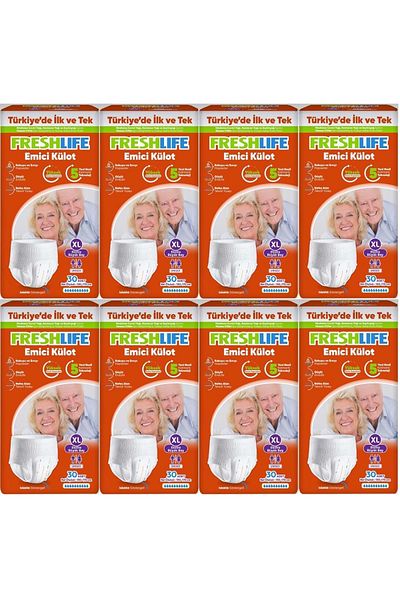 Freshlife XL Extra Large Absorbent Panty Diapers - 240 Pieces (8Pk*30)