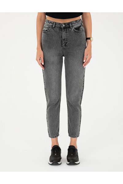 Pierre Cardin Anthracite Mom High Waist Fit Jean Trousers 50284091-Vr006