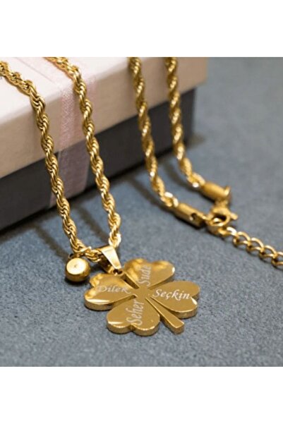 MOD10 Kişiye Özel İsim Yazdırılabilir Yonca Kolye