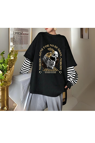 Toum Tricou negru unisex cu mânecă lungă Blunt Blunt Nobody