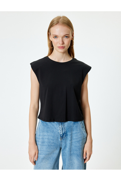 Koton Tricou din bumbac căptușit cu decolteu