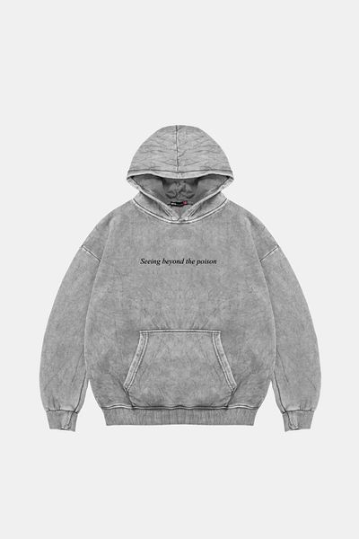 Sekizbiraltı Snake Venomous Printed Oversize Unisex Premium Washable White Hoodie