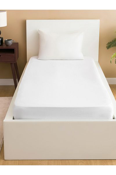 ALTINPAMUK White Single Elastic Caesar + 1 Pillow Case Gift - 100X200