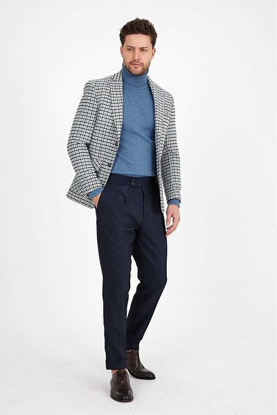Savira Ανδρικό μπουφάν Slimfit - Mono Collar, Drop 6, Κασμίρ ύφασμα, μοτίβο χήνας