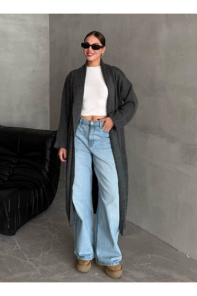 Laluvia Uzený svetr Sahara Long Plain Cardigan-4164