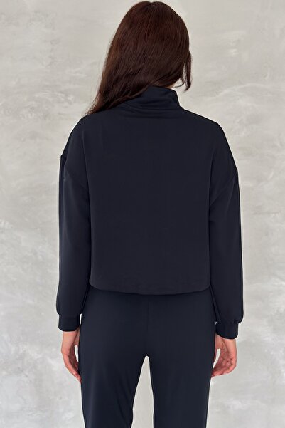 FEMELLE Women's Navy Blue Modal Fabric Top and Bottom Set