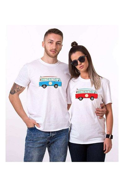 Tshirthane Minibus T1 - Lover Couple Combination T-Shirt
