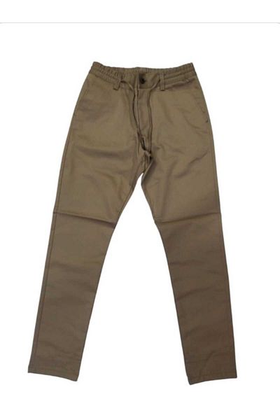 wontilotte Men's Camel Slim Fit Lycra Jogger Pants