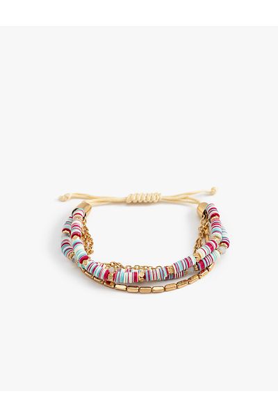 Koton 3 Rows Beaded Bracelet - Multicolored