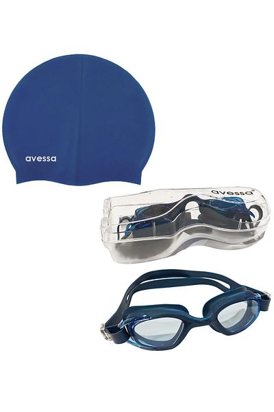 AVESSA طقم حمام سباحة للكبار مكون من قطعتين باللون الأزرق الداكن Gs3-sc706