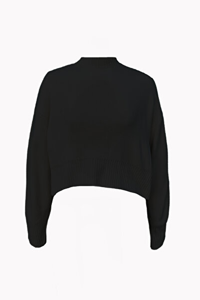 VAGGON Dámský černý svetr Half Fisherman Wide Cuff Knitwear Prm1207