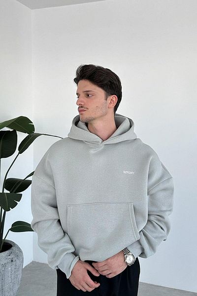 HAFKAGİYİM Φούτερ Grey Research Oversize