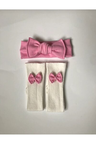 nisbutik aksesuar Kurdeleli Set Çorap Takımı, Bandana Çorap Seti, Bebek Hediy...