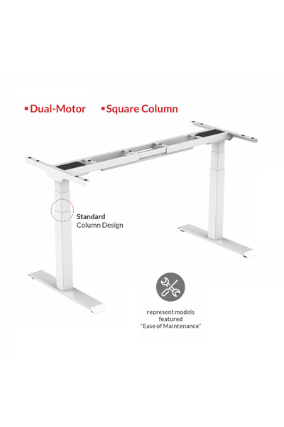 Mahmayi Flexispot Standing Desk Dual Motor 3 Stages 180cmx75cm Height Adjustable Home Office White