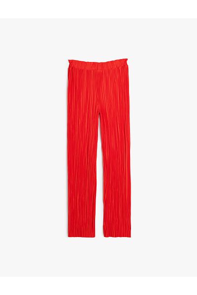 Koton Strukturierte Hose mit weitem Bein – elastischer Bund