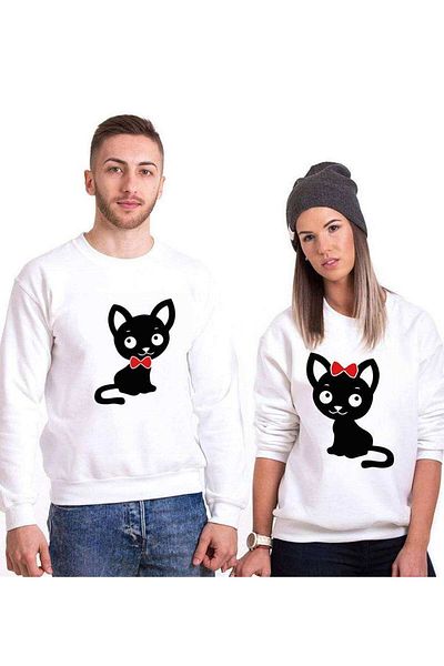 Tshirthane Dear Sweet Kitten Sweatshirt - Couple Combination