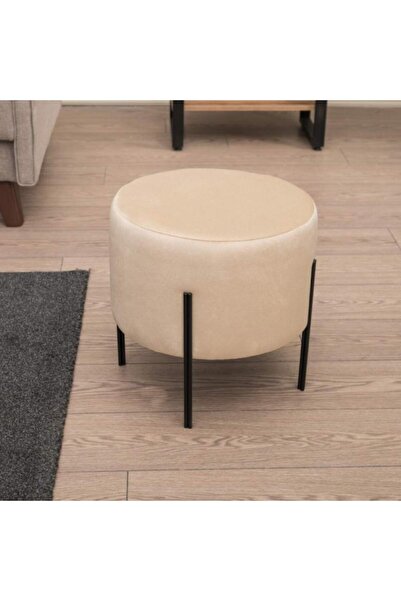 Adore Mobilya Dekoratif Puf - Krem 40x40x40 cm