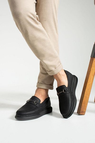 L.A Polo 347 Black Color Black Soled Men's Daily Shoes