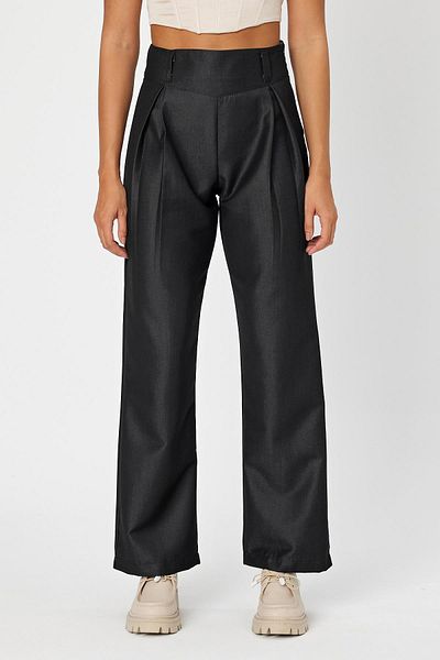 ALEXANDERGARDI Pantaloni Palazzo cu talie înaltă cu fermoar și corset (B24-372 00)