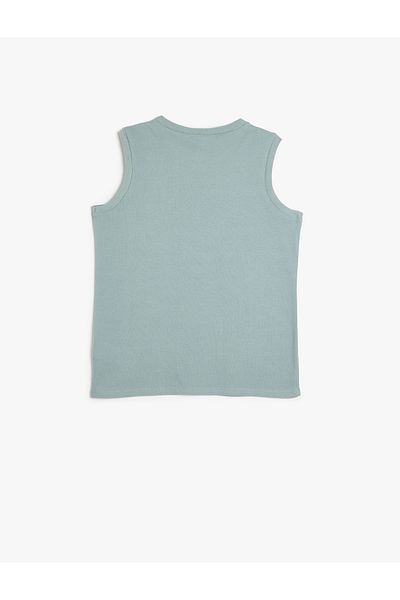 Koton Tricou din bumbac imprimat cu dinozauri - Fără mâneci, Decolteu