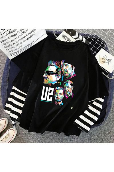 Touz Moda U2 Unisex Ψεύτικο μακρυμάνικο μπλουζάκι