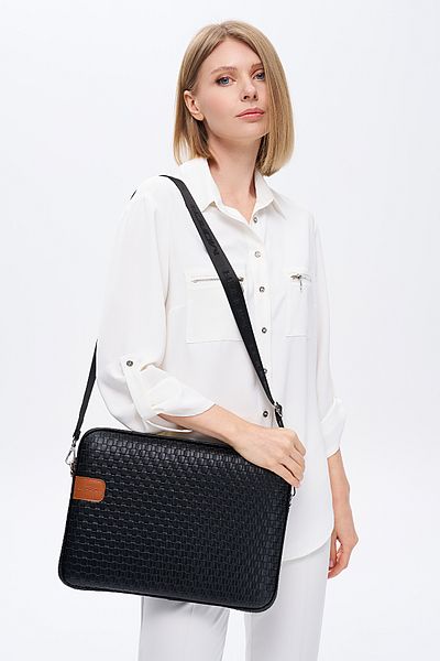 NEMO BAGS حافظة كمبيوتر محمول Apple Macbook بنمط القش للجنسين، حقيبة كمبيوتر لوحي (متوافقة مع Huawei وSamsung)