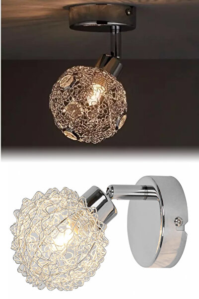 Binbirreyon Spot Lamba Avize Tekli Ayarlanabilir Tavan Duvar Lambası 15cm Kro...