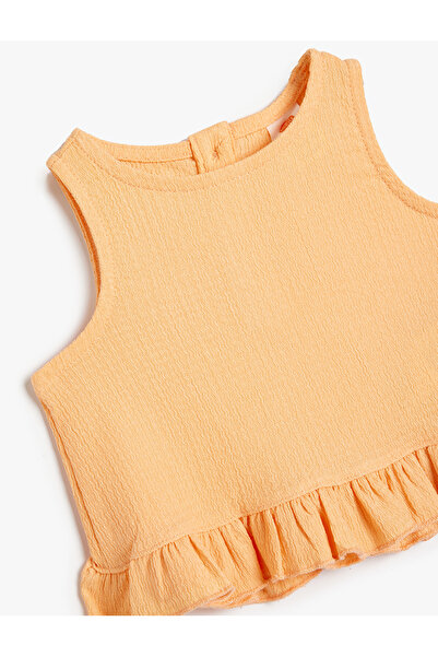 Koton Μπλουζάκι με στρογγυλή λαιμόκοψη - Λεπτομερές βολάν