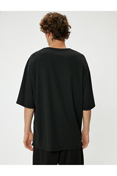 Koton Übergroßes Slogan-Sport-T-Shirt – kurze Ärmel, Rundhalsausschnitt