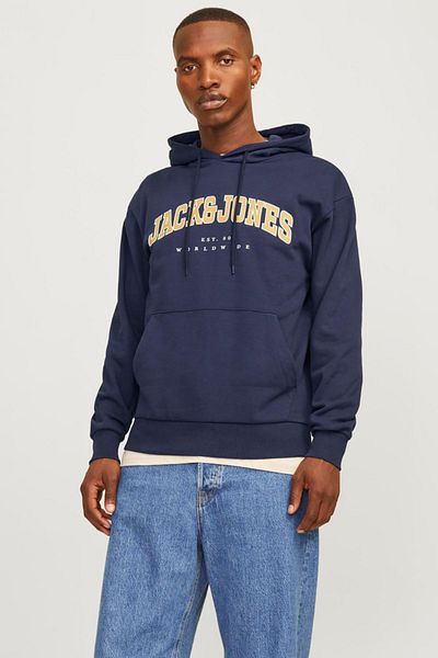 Jack & Jones Мъжки суитшърт тъмносин 12256521 Jjecaleb Varsıty